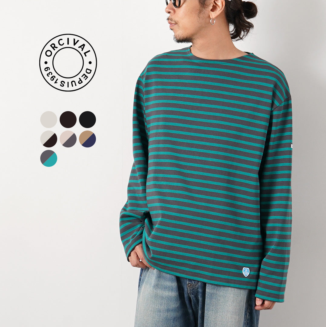 ORCIVAL / Crew Neck Long Sleeve Pullover French Basque Shirt