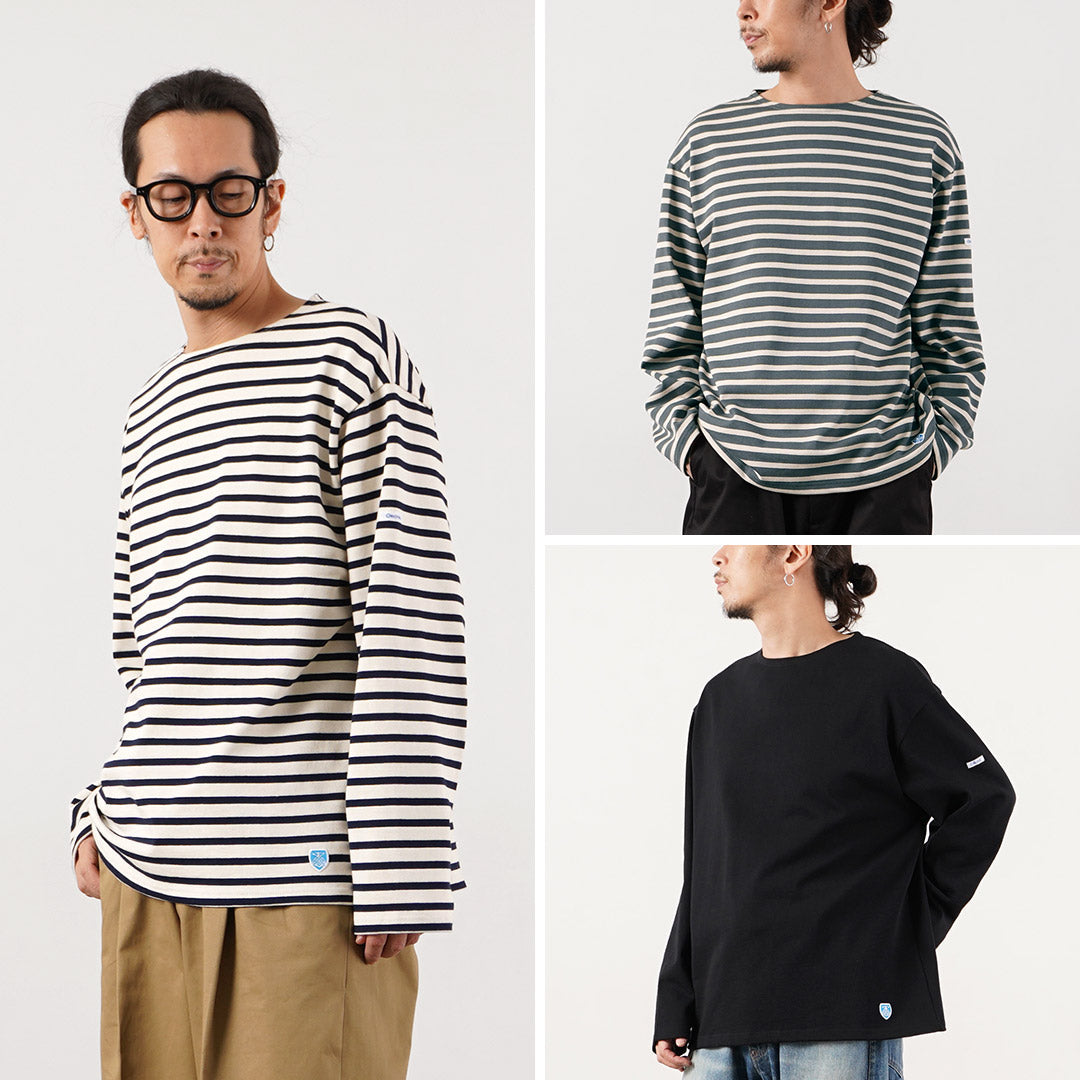 ORCIVAL / Crew Neck Long Sleeve Pullover French Basque Shirt