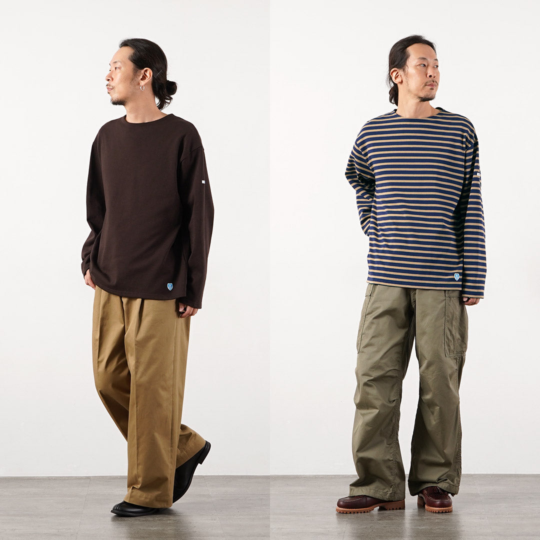 ORCIVAL / Crew Neck Long Sleeve Pullover French Basque Shirt