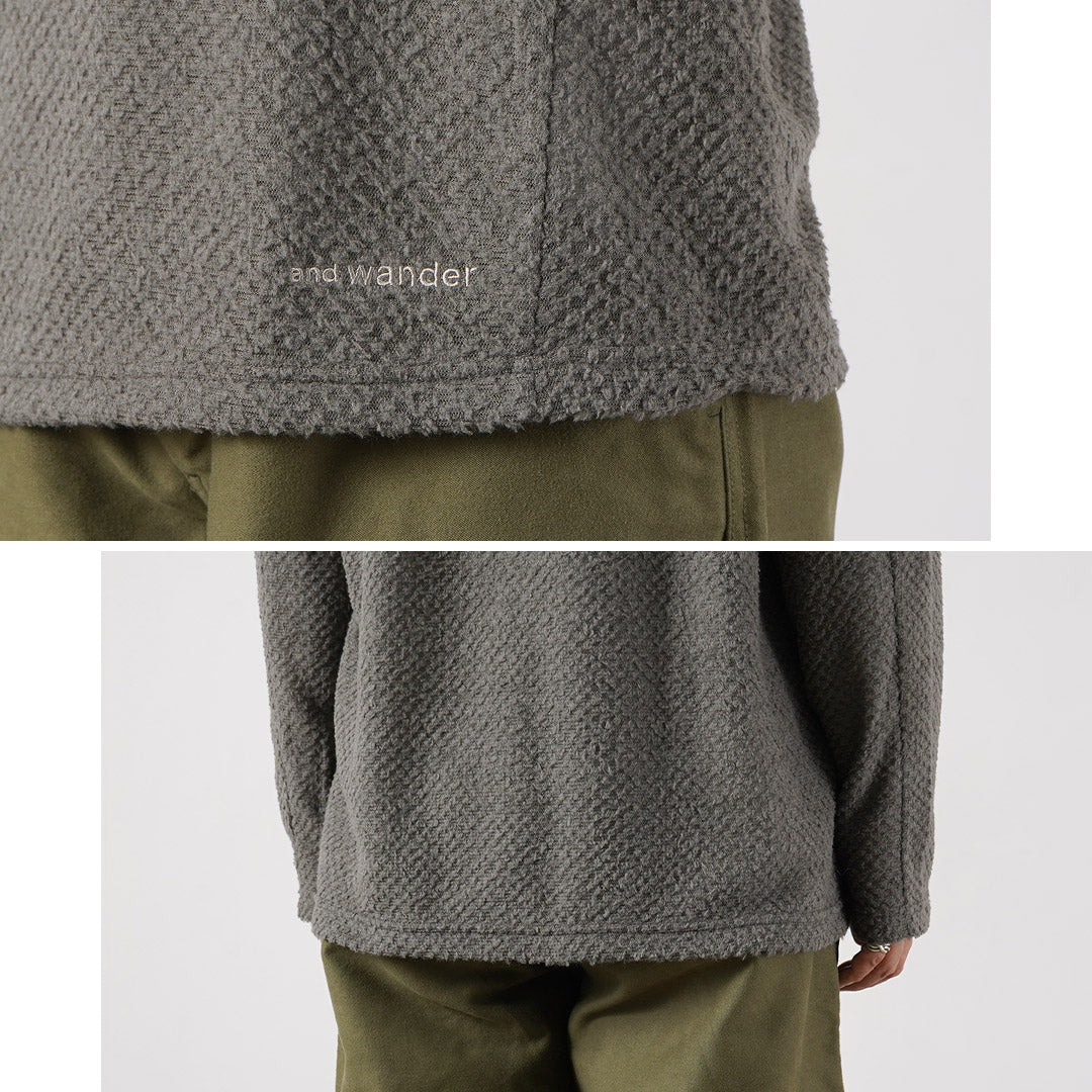 AND WANDER / Air Fleece V-Neck Pullover