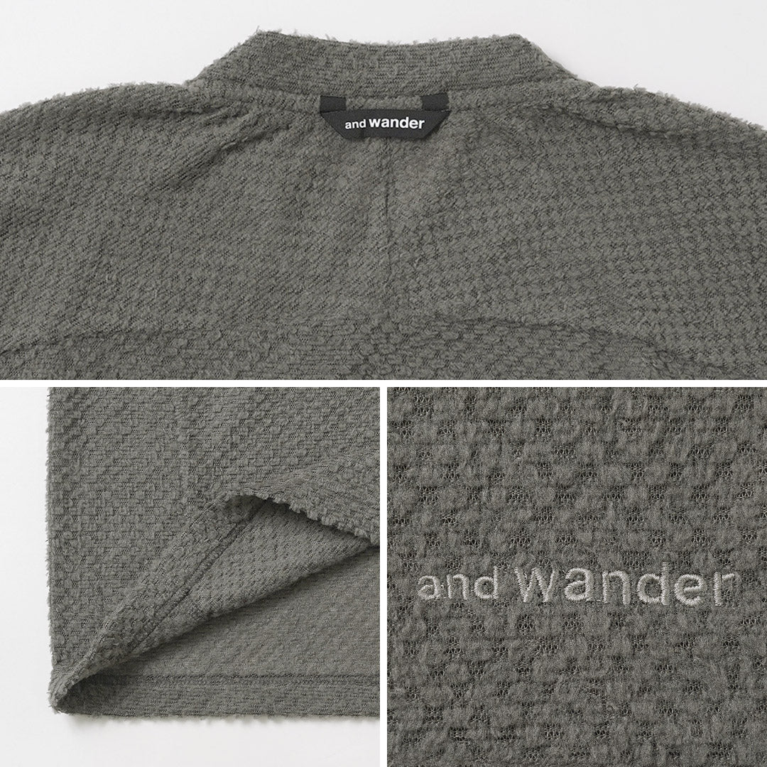 AND WANDER / Air Fleece V-Neck Pullover