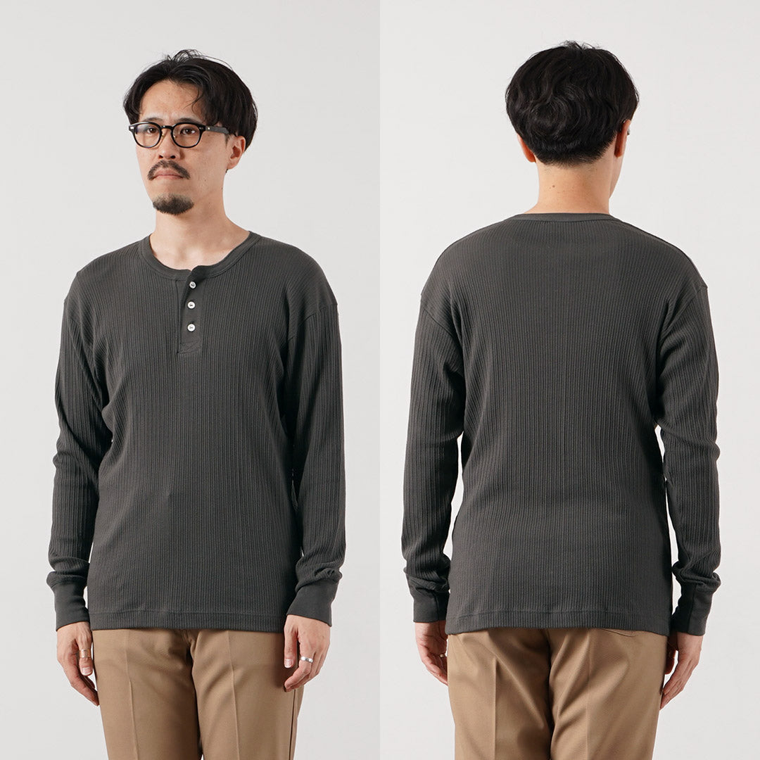 GICIPI / CASTORO Basic Fit Long Sleeve Henley Neck T-shirt