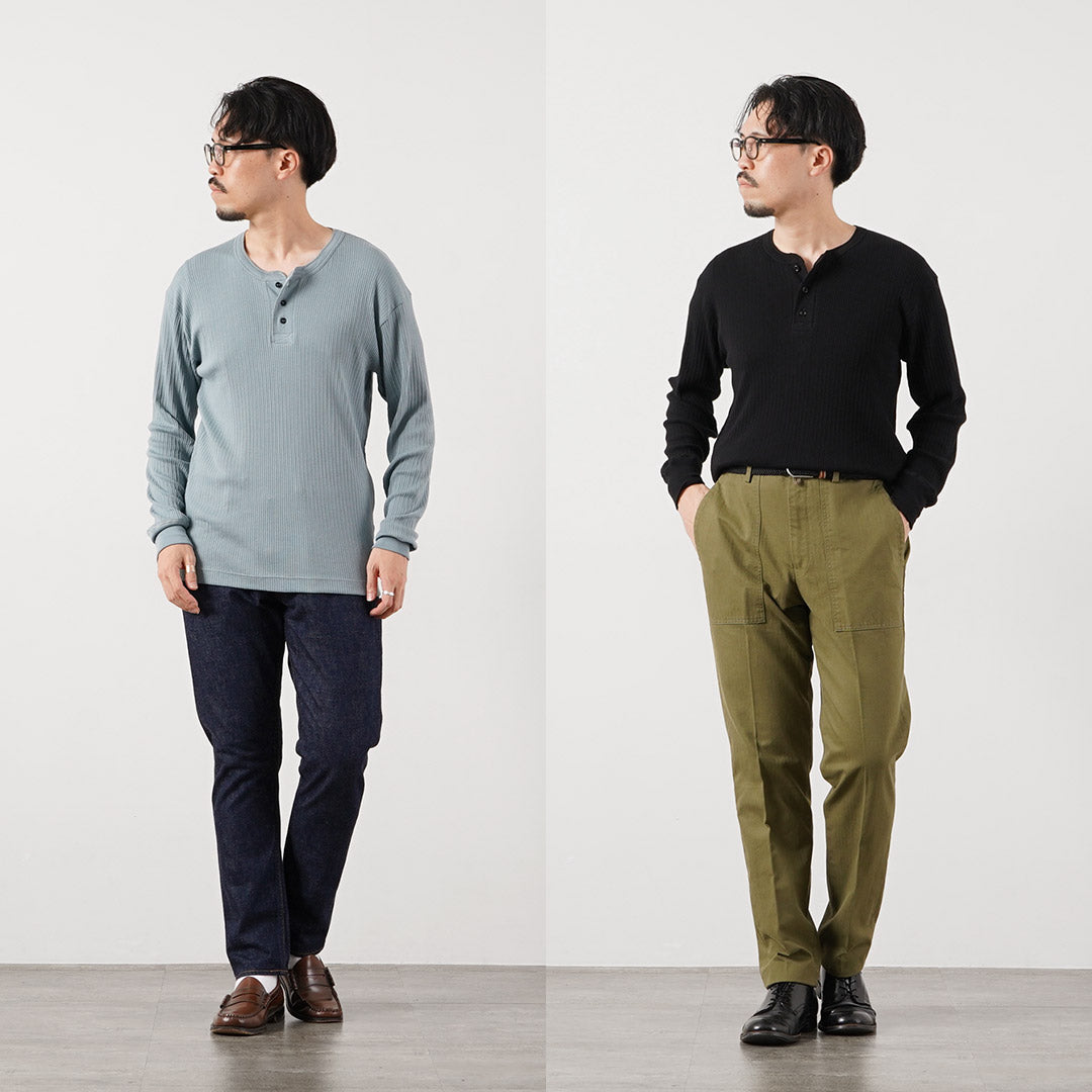 GICIPI / CASTORO Basic Fit Long Sleeve Henley Neck T-shirt