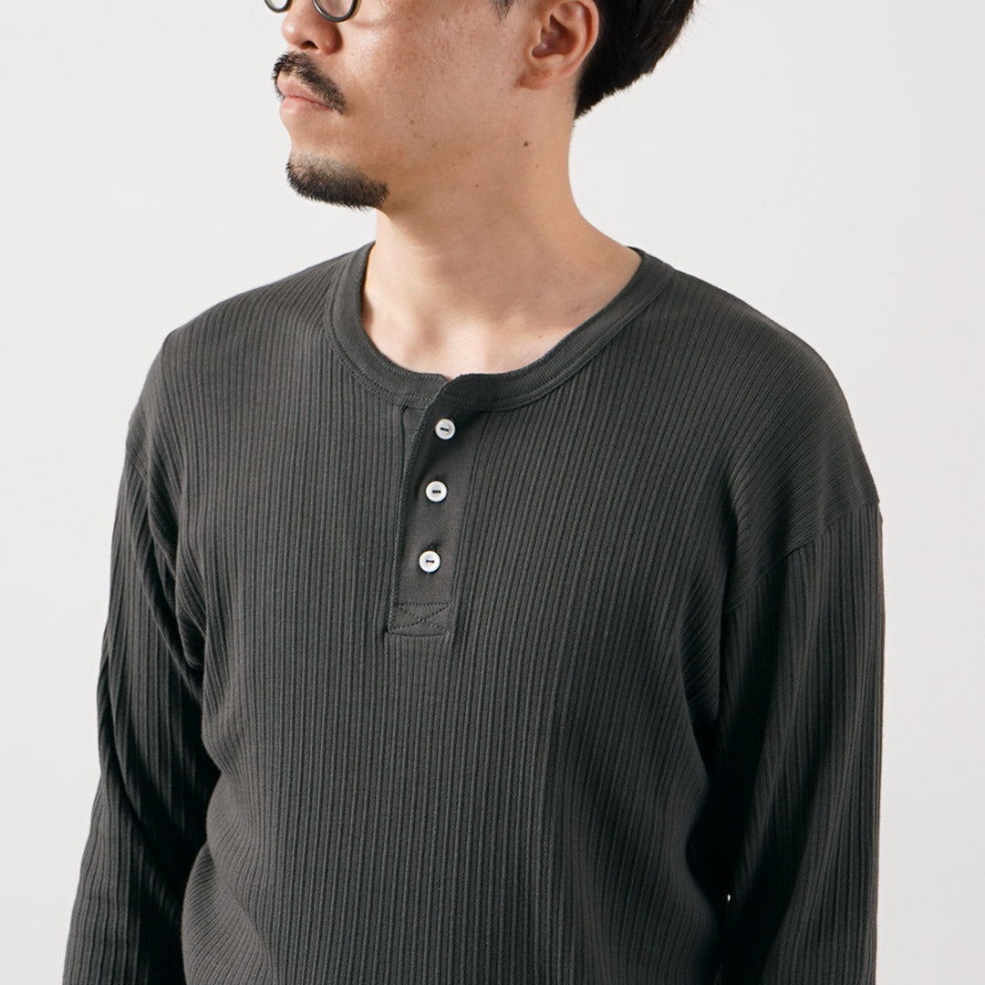 GICIPI / CASTORO Basic Fit Long Sleeve Henley Neck T-shirt