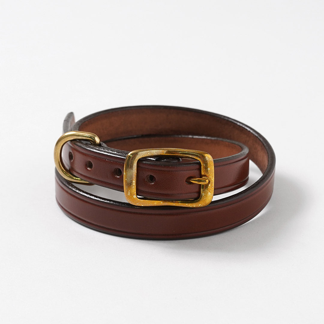 TORY LEATHER / Wide Plain Creased Belt