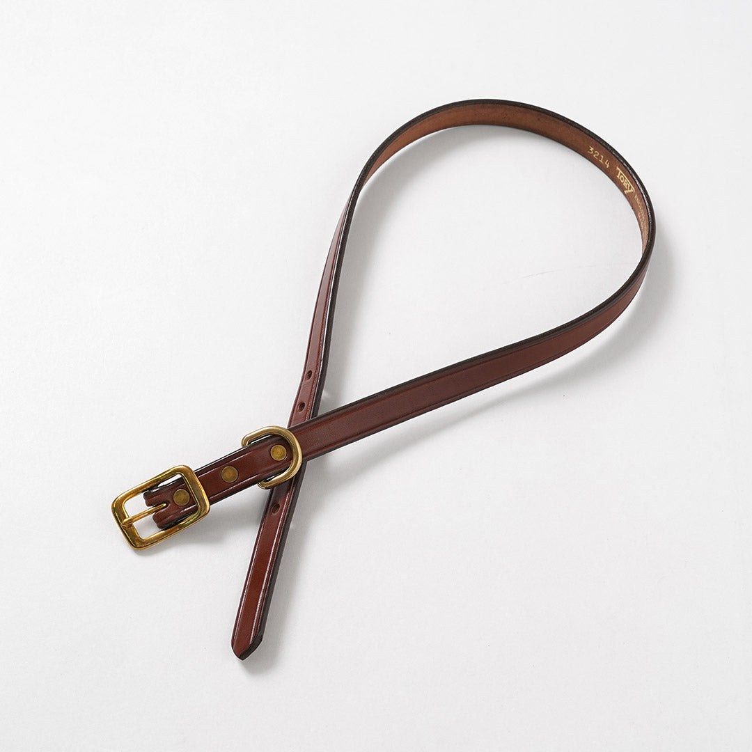TORY LEATHER / Wide Plain Creased Belt
