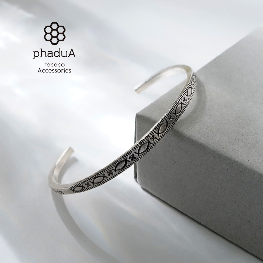 phaduA / Karen Silver Half-Circle Bangle