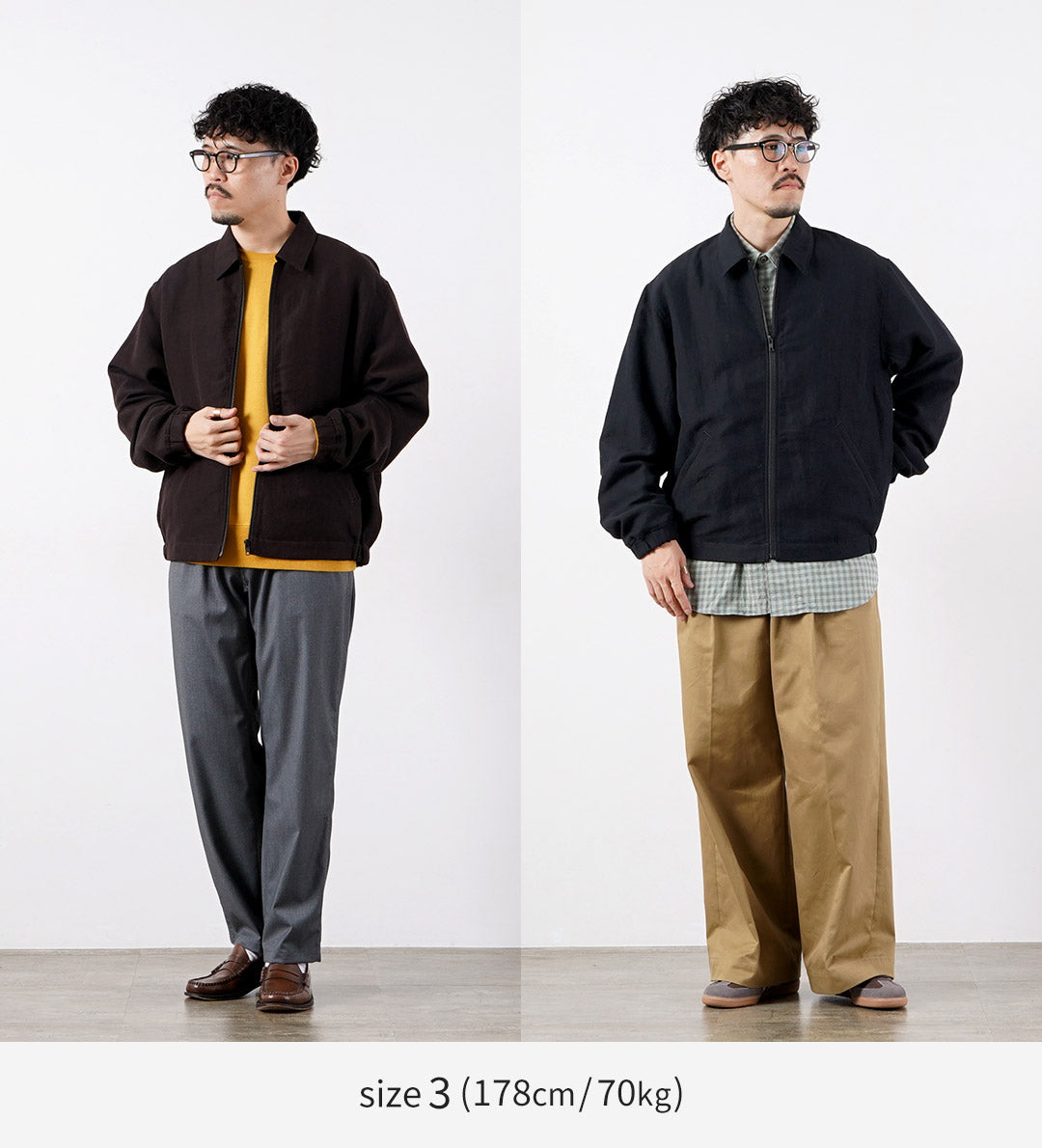 FUJITO / Wool-Linen Serge Zip-Up Blouson