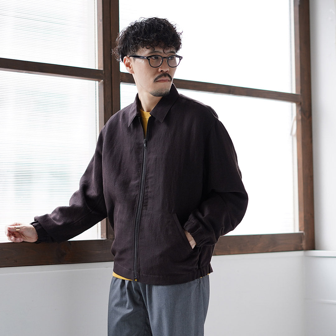 FUJITO / Wool-Linen Serge Zip-Up Blouson