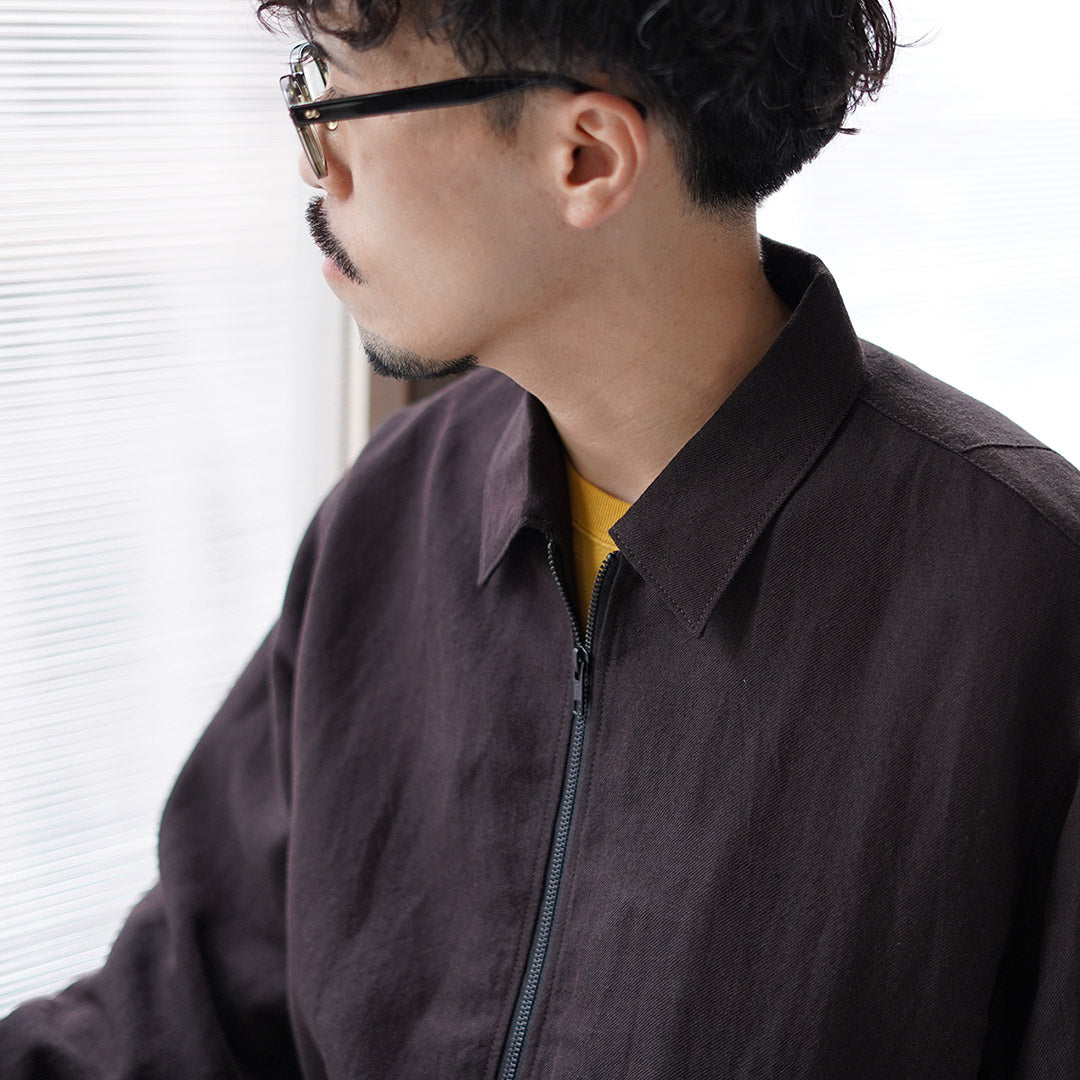 FUJITO / Wool-Linen Serge Zip-Up Blouson