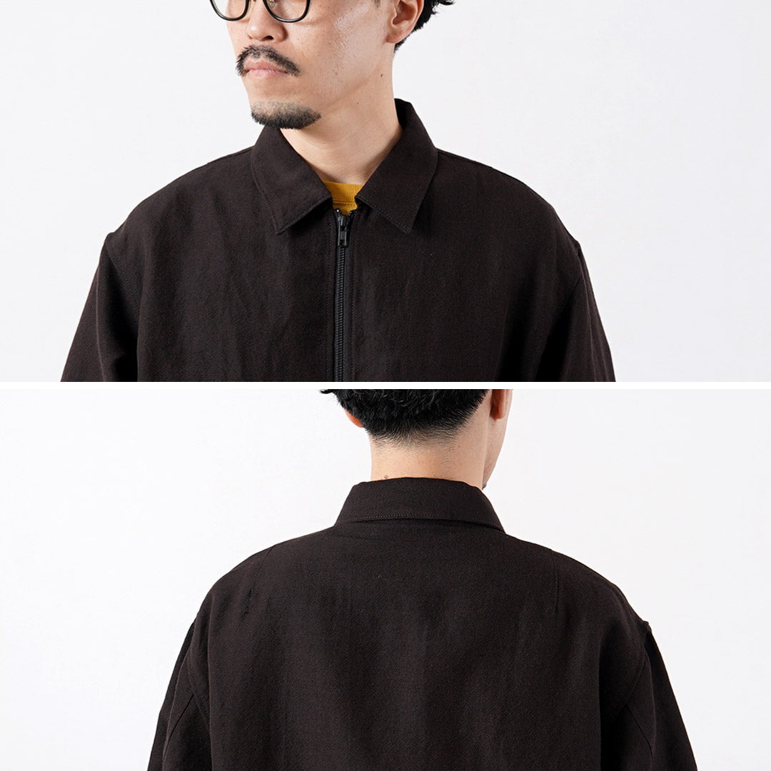 FUJITO / Wool-Linen Serge Zip-Up Blouson