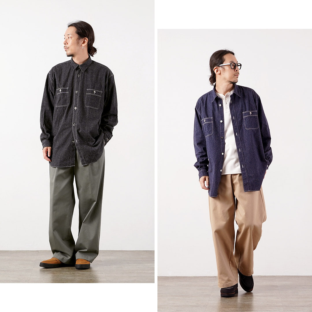 FUJITO / Nep Denim Chambray Oversized Work Shirt