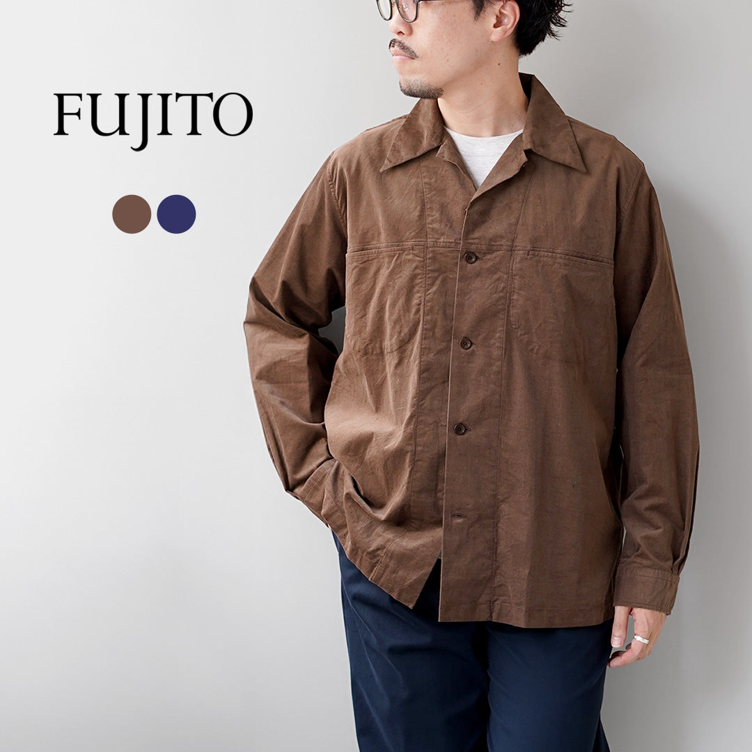 FUJITO / Corduroy Open Collar Shirt