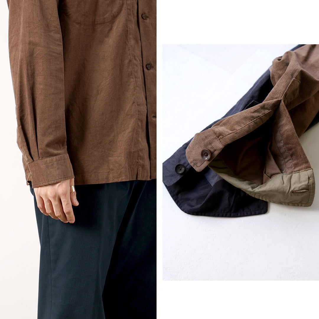FUJITO / Corduroy Open Collar Shirt