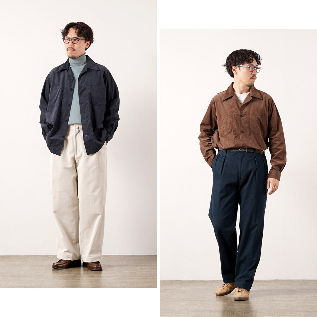 FUJITO / Corduroy Open Collar Shirt