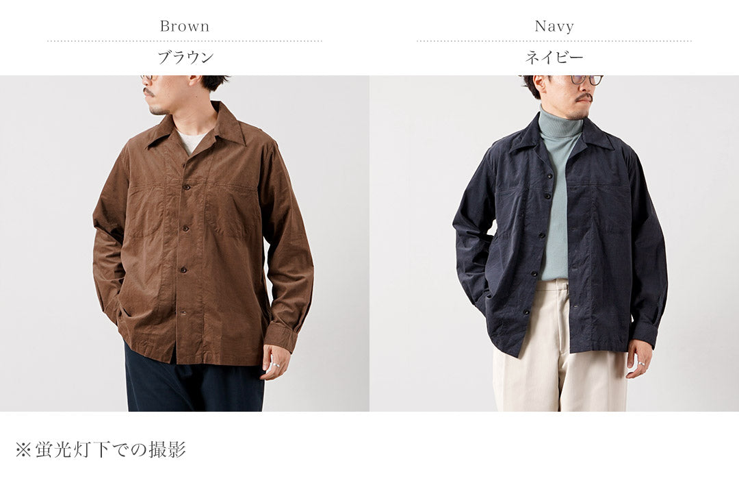 FUJITO / Corduroy Open Collar Shirt