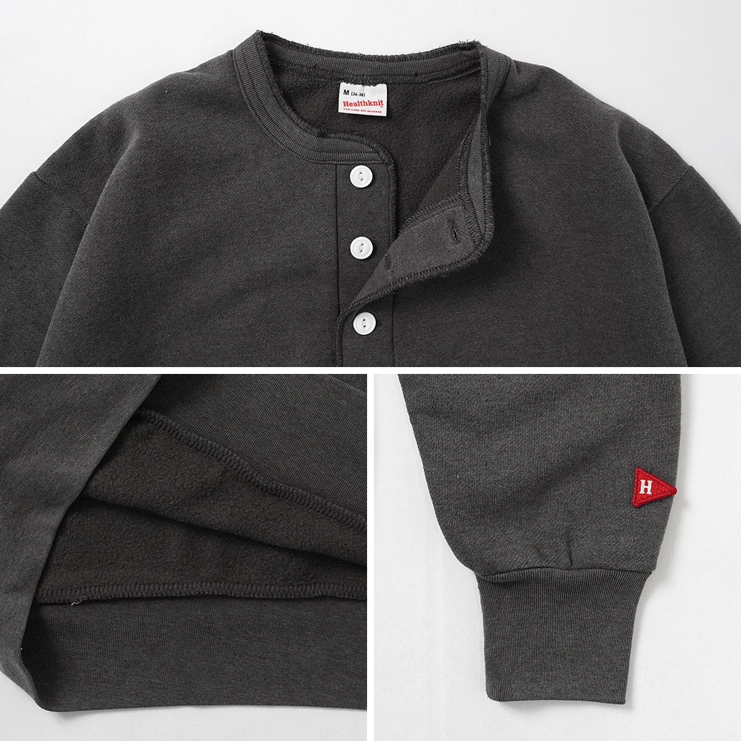 HEALTHKNIT / Classic Sweatshirt Henley Neck (Vintage Finish)