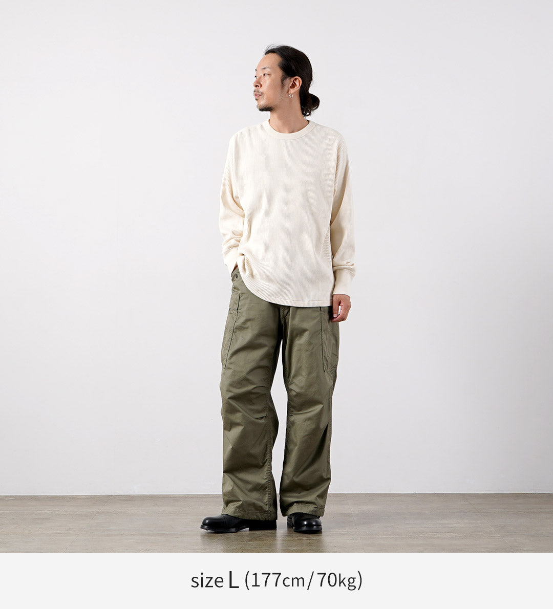 HEALTHKNIT / Army Rib Crewneck Long Sleeve