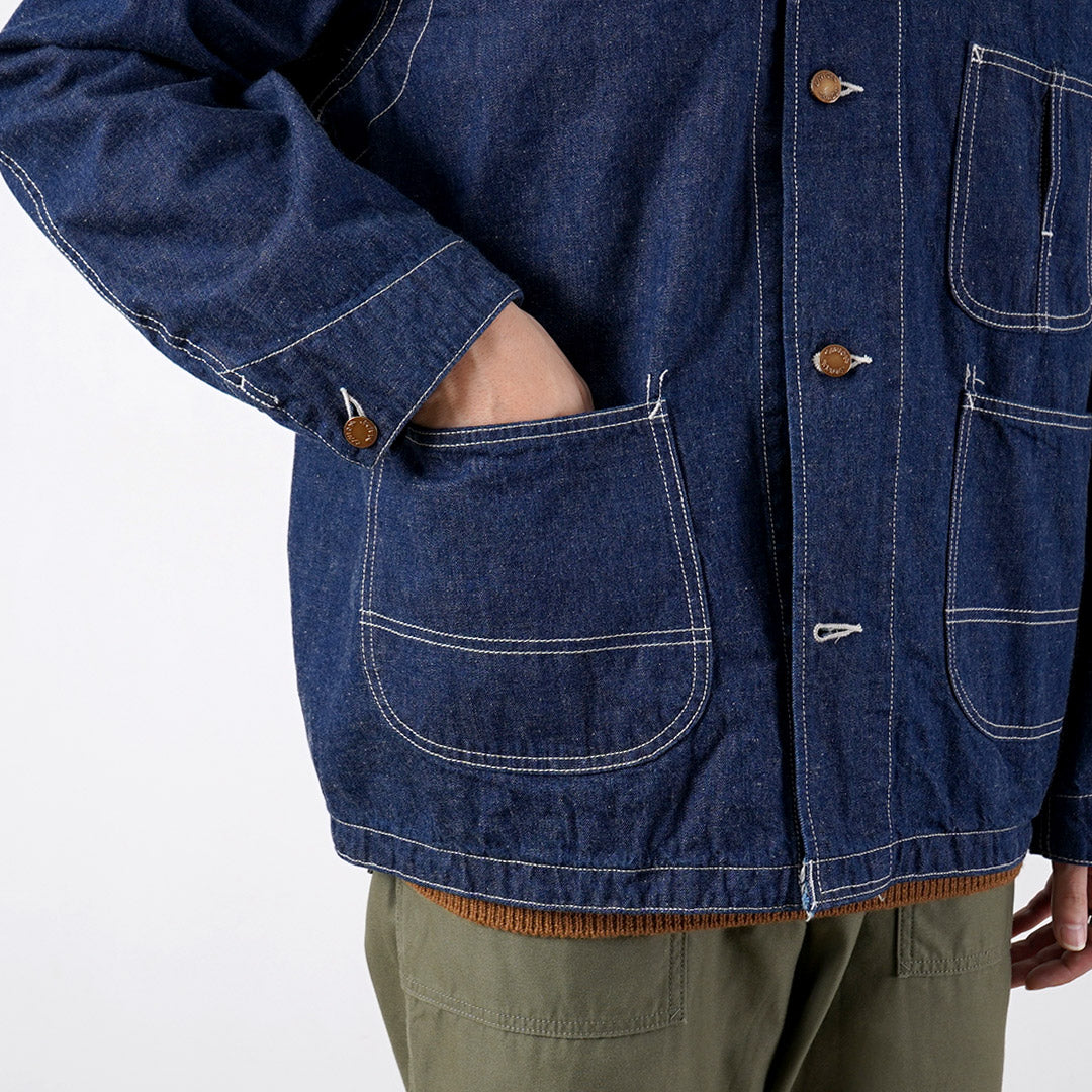 REMI RELIEF / 9.5oz Corduroy Collar Nep Denim Coverall