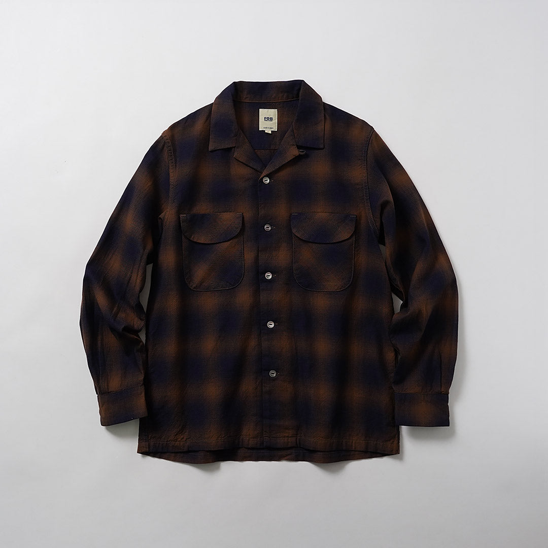 FOB FACTORY / F3519 Chemise à col ouvert à carreaux