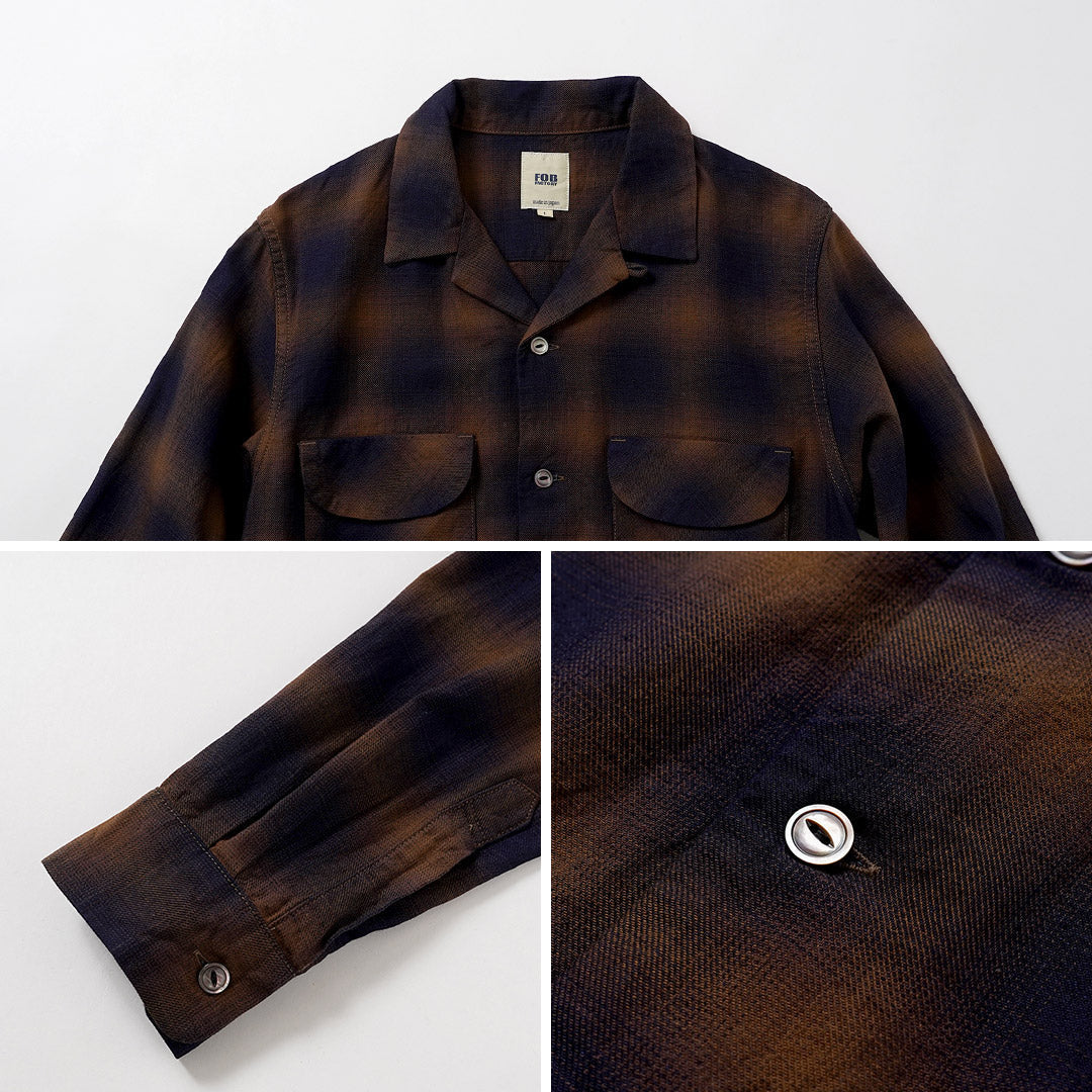 FOB FACTORY / F3519 Chemise à col ouvert à carreaux