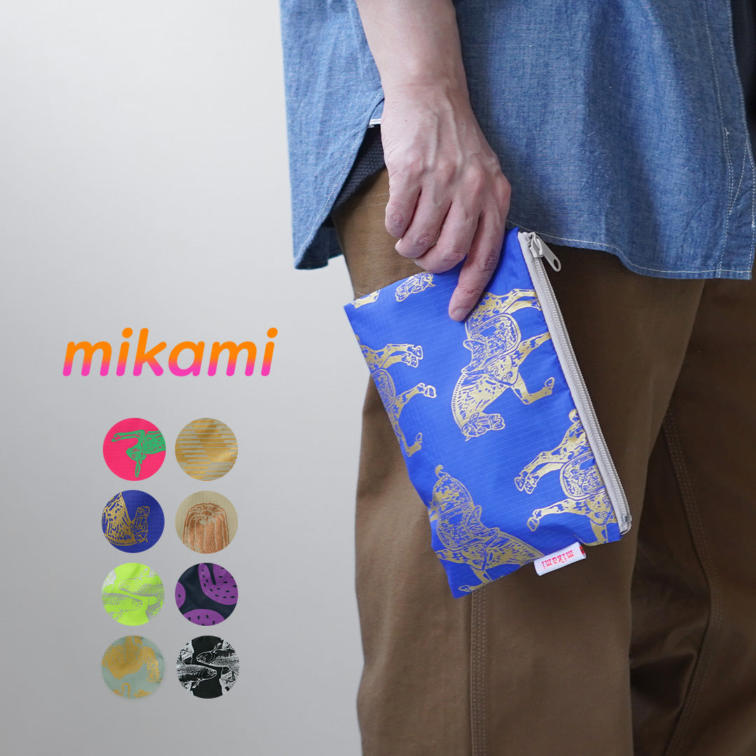 MIKAMI / Hand-Printed Multi-Zip Nylon Pouch