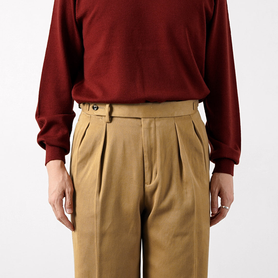 Pantalon chino large plissé Dobby Collaboration BARNSTORMER / FOB
