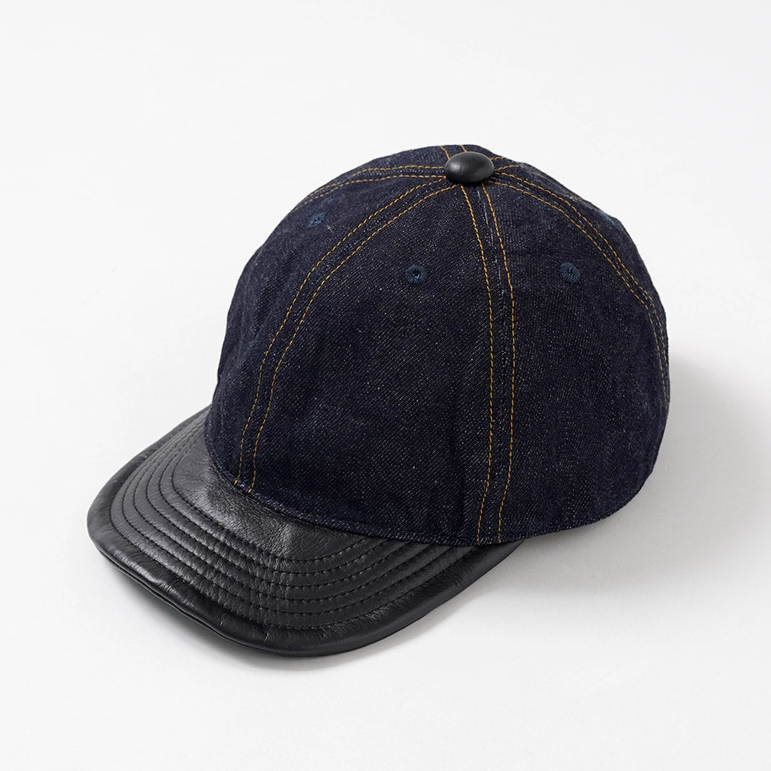 HIGHER /“鑲邊牛仔布 × 皮革帽簷帽”