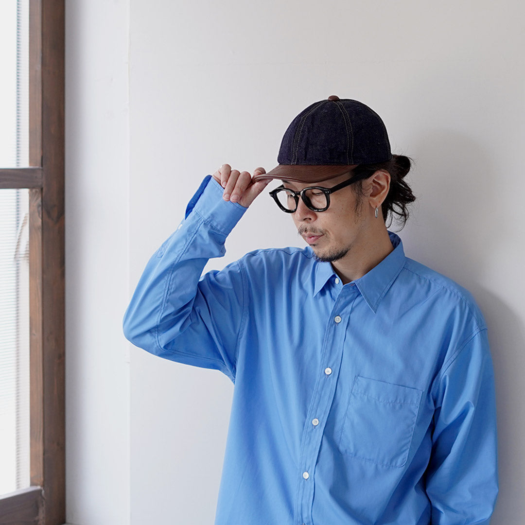 HIGHER /“鑲邊牛仔布 × 皮革帽簷帽”