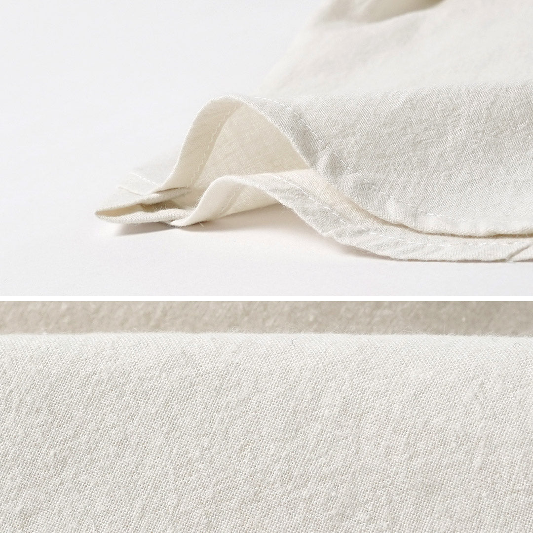 KEMA DESIGNS / Hemp Organic Cotton Half-Sleeve Band-Collar Shirt