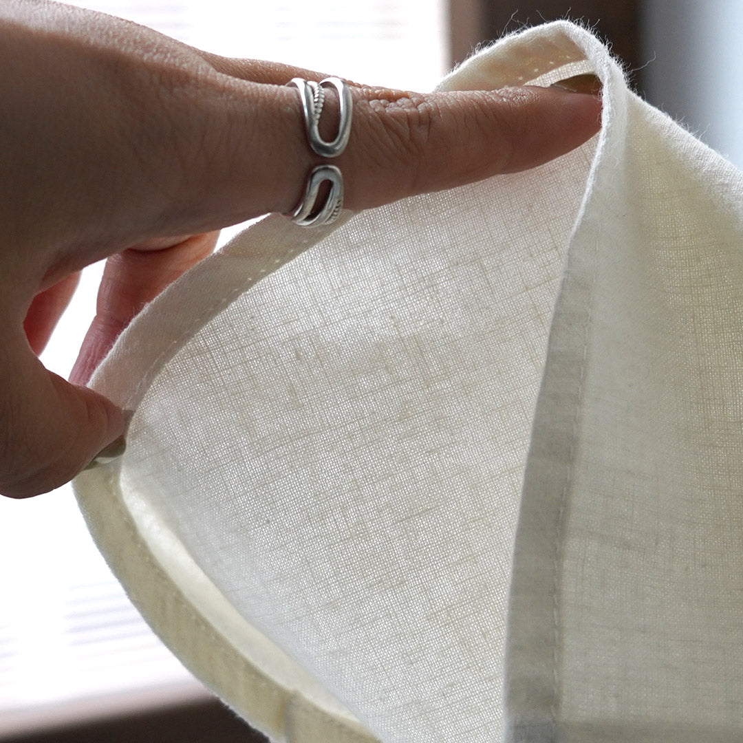 KEMA DESIGNS / Hemp Organic Cotton Half-Sleeve Band-Collar Shirt