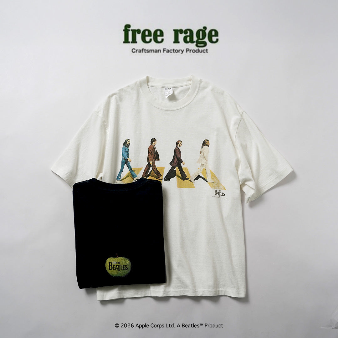 FREE RAGE / 비틀즈 × FREE RAGE 라스트 레코딩 리사이클 코튼 반팔 티셔츠