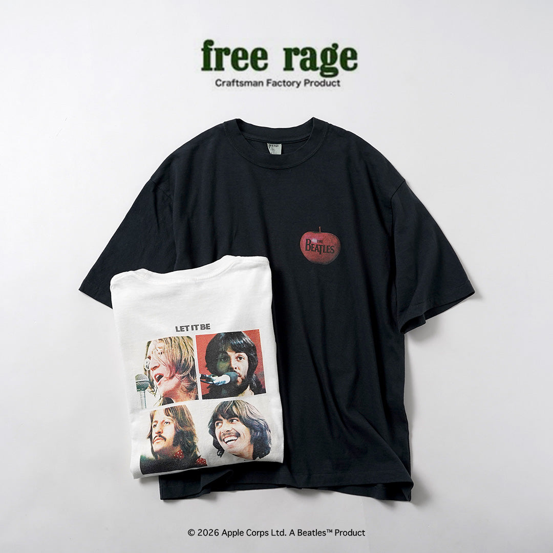 FREE RAGE / 비틀즈 × FREE RAGE Last Release 리사이클 코튼 반팔 티셔츠