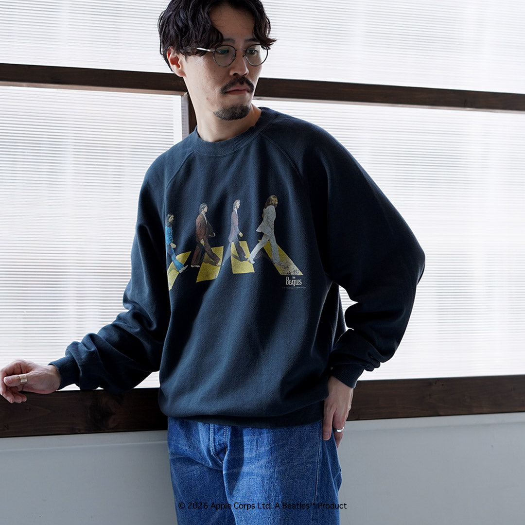 FREE RAGE / 비틀즈 × FREE RAGE Last Recording Raglan Crew 스웨트셔츠