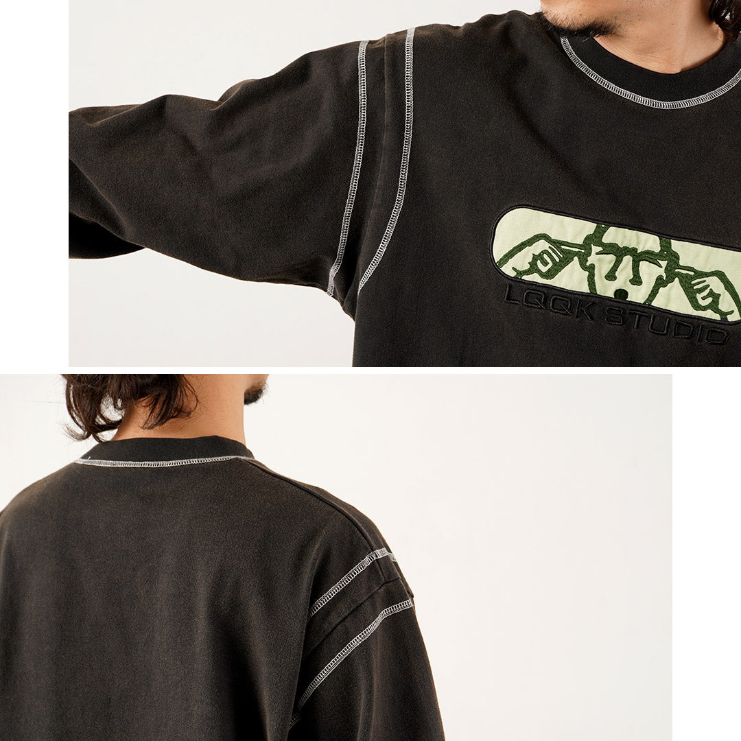 LQQK STUDIO / Graphic Stitch Crew Neck