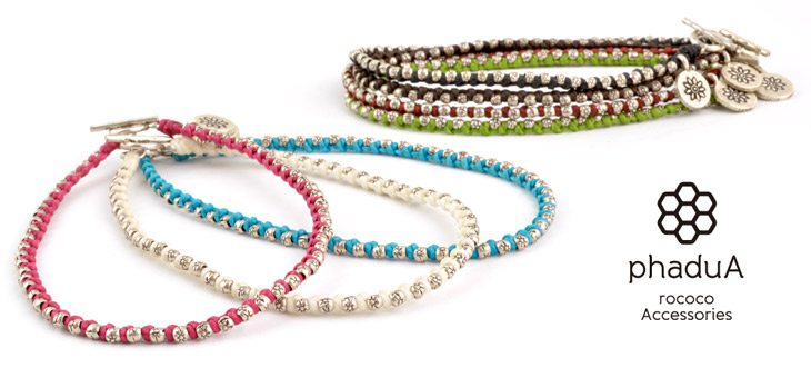 PHADUA / Wax cord silver series anklet