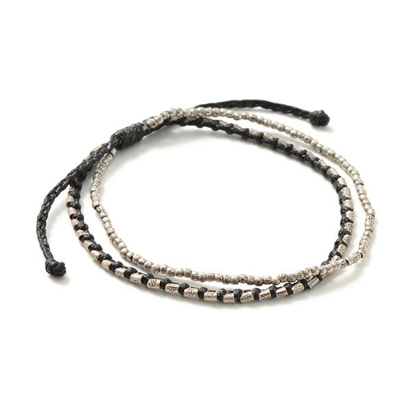 PHADUA / Double-Strand Anklet with Silver Wax Cord