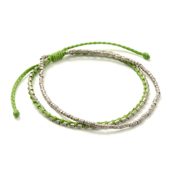 PHADUA / Double-Strand Anklet with Silver Wax Cord