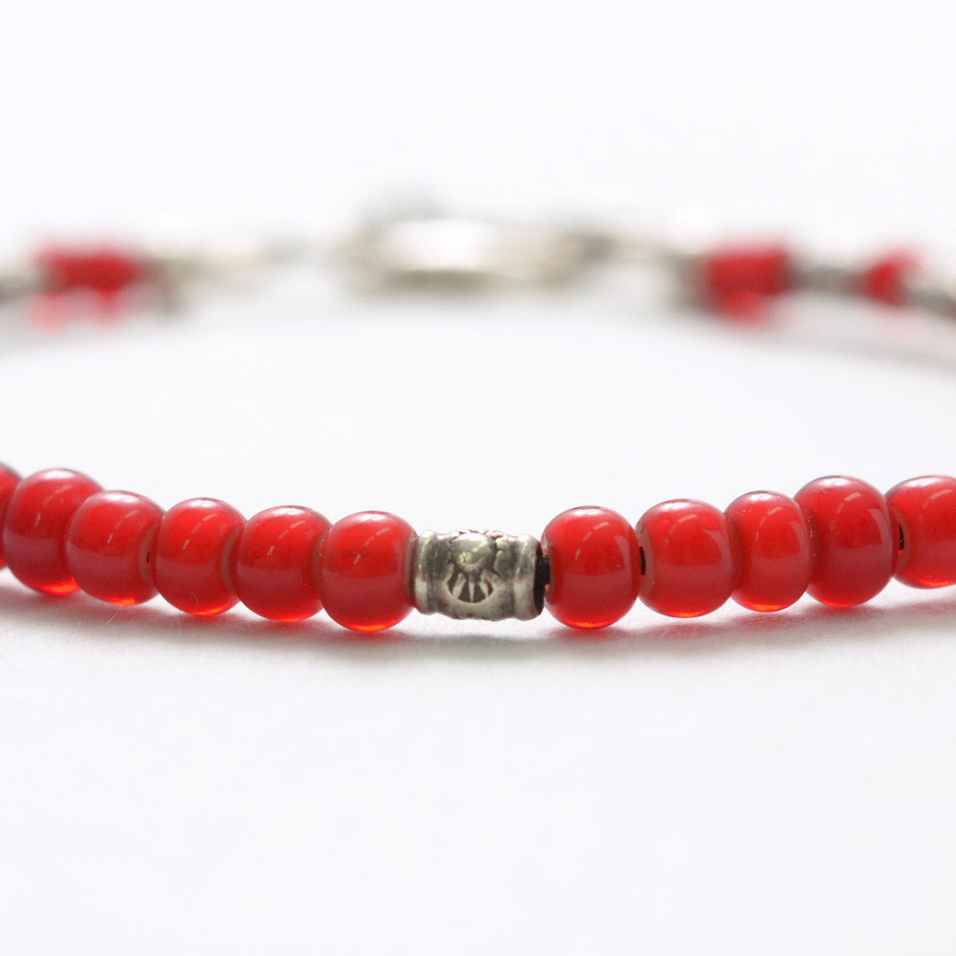 Phadua / White Heart Beaded Anklet