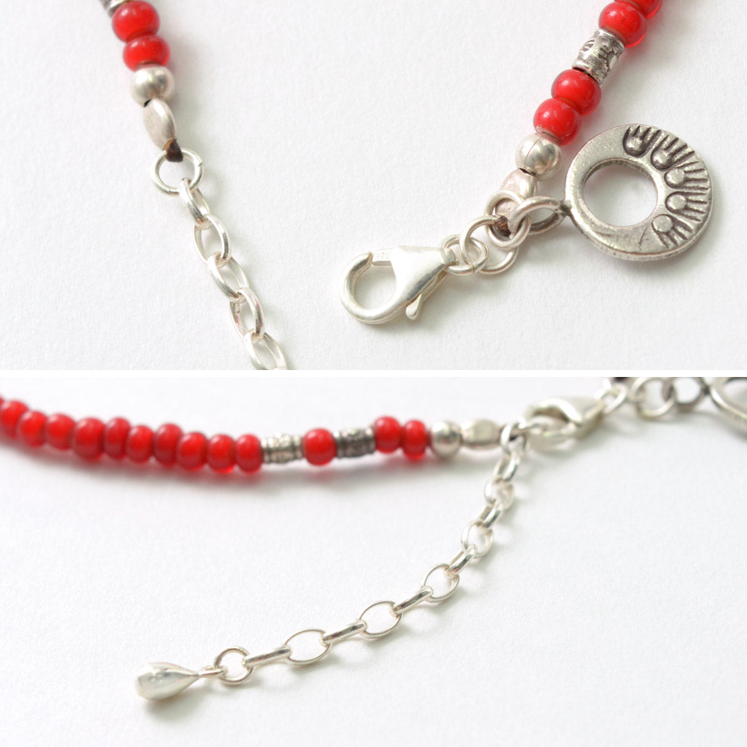 Phadua / White Heart Beaded Anklet
