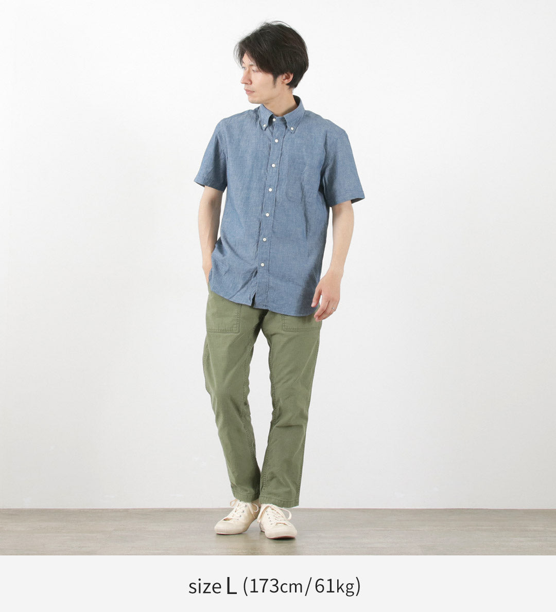Rococo / selvage chambray s / s按鈕下襯衫