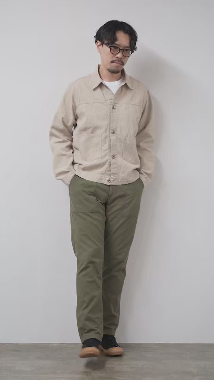 パンツ ALOUND TAPERED BAKER PANTS XL Blue refabric / Tapered Baker Pants Sulfur-Dyed Back Satin