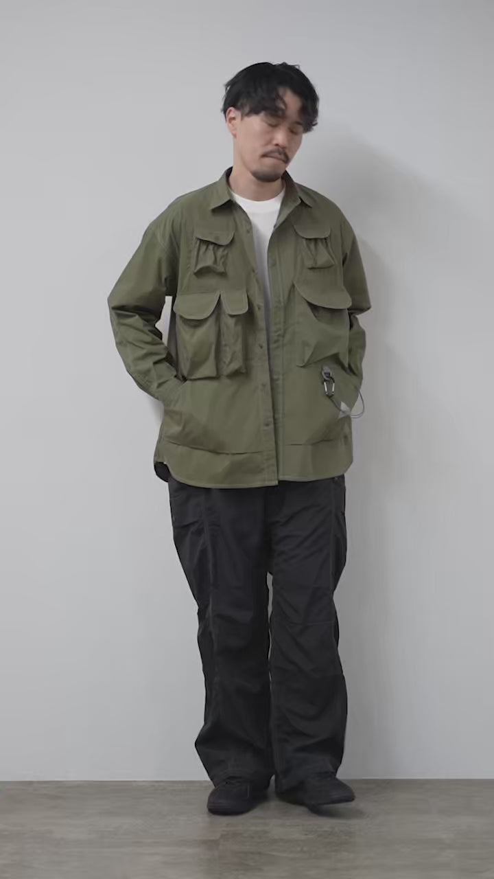 トップス and wander multi pocket LS shirt AND WANDER / Multi-Pocket Long Sleeve Shirt