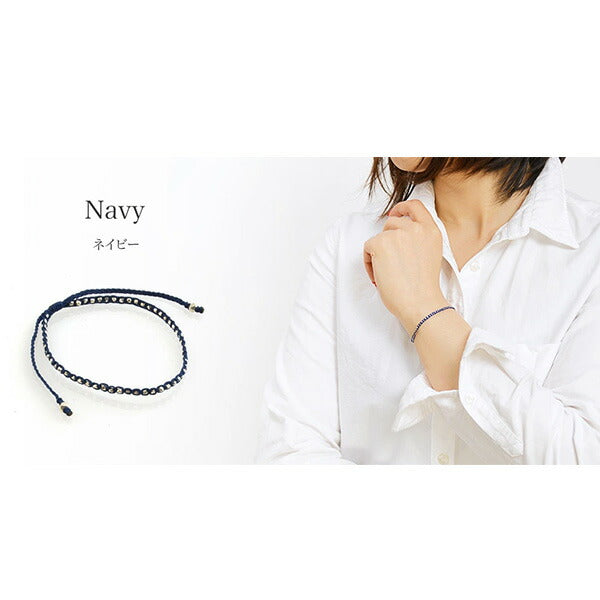 CHALISA T.. / Karen Silver Beaded Notched Cord Bracelet