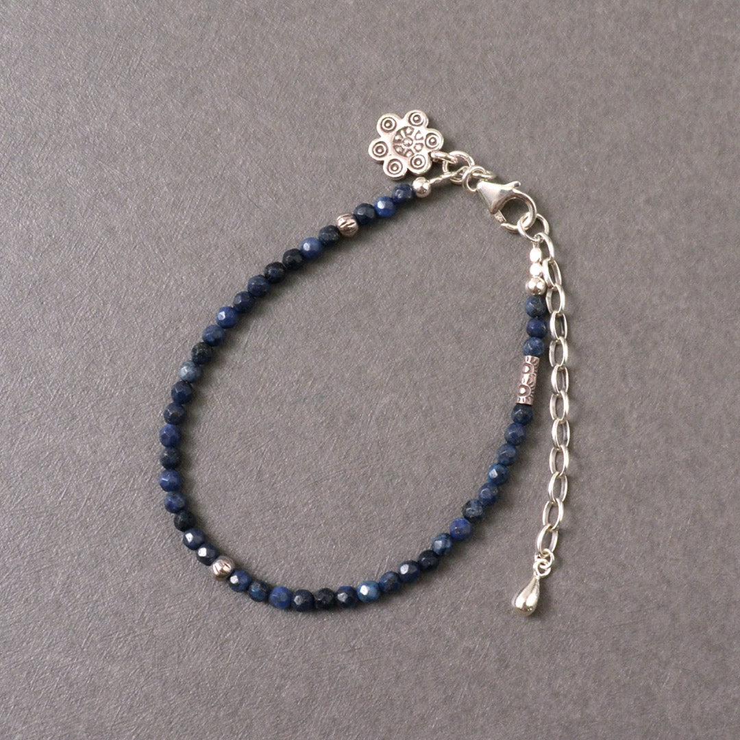 PHADUA / Lapis (3mm) Cut Beads Anklet Adjuster