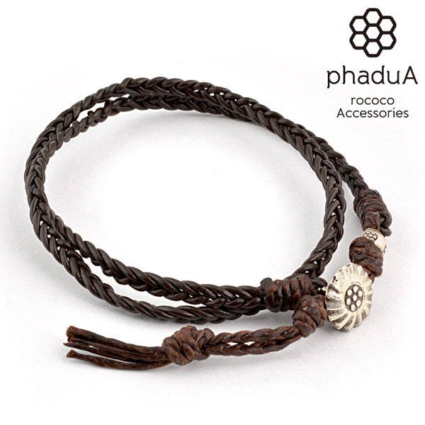 Phadua / Bradydd 1 mm de cuero 2 brazalete de envoltura