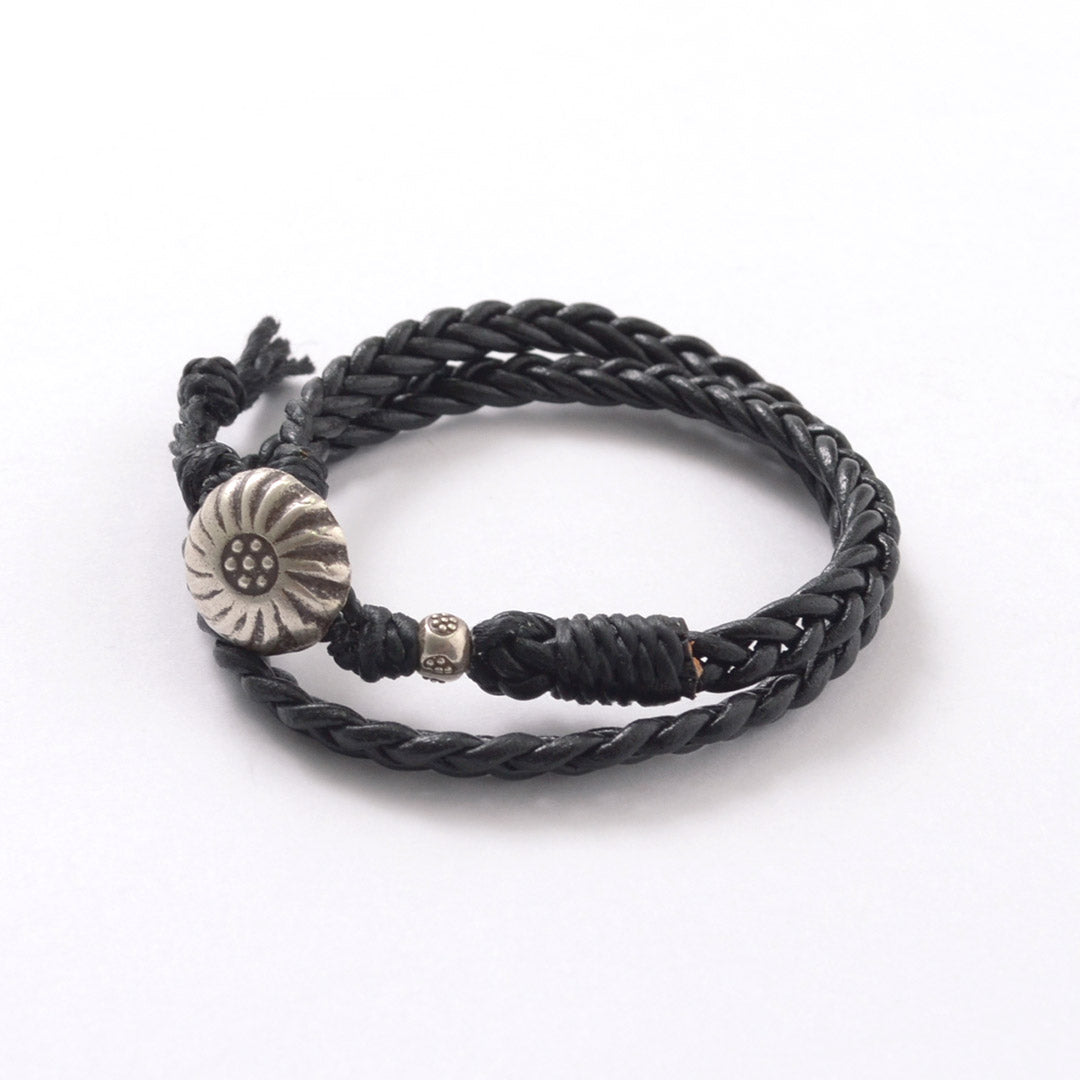 PHADUA / Braided 1.5mm Leather 2 Wrap Bracelet