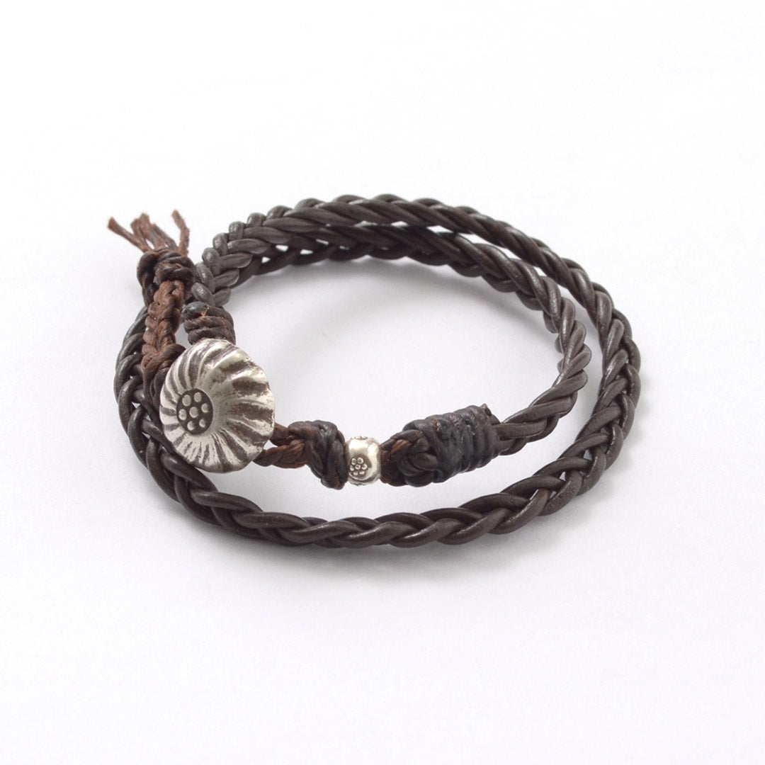 PHADUA / Braided 1.5mm Leather 2 Wrap Bracelet