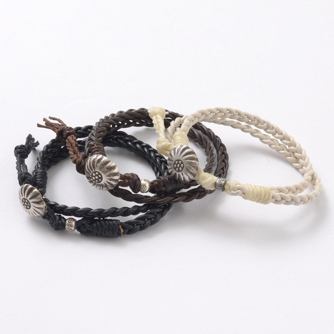 PHADUA / Braided 1.5mm Leather 2 Wrap Bracelet