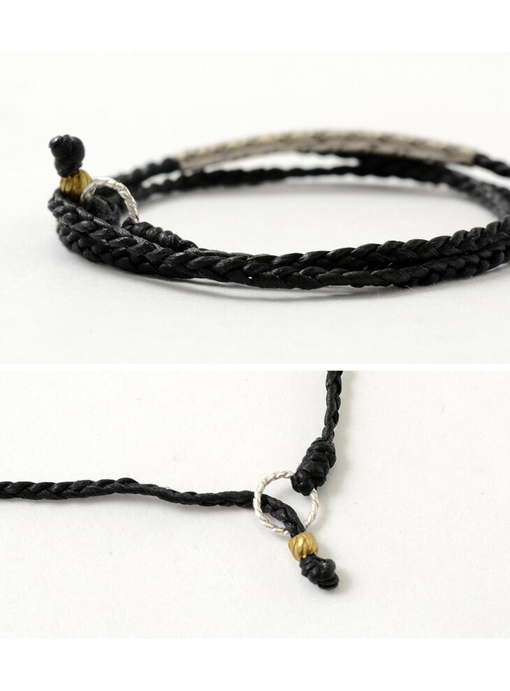 PHADUA / Wax Cord Karen Silver Tube Anklet / Bracelet / Necklace